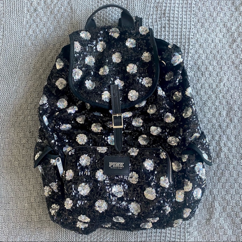 VS PINK Sequin Polka Dot Backpack